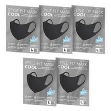MASKITSCH Style Fit Cool Aqua 口罩 5入組, 黑色, L