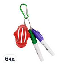 골프공 퍼팅라인 삼선 볼라이너 4종, 레드, 6세트