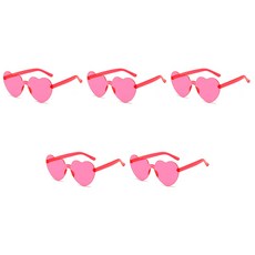알로데 그라데이션 하트 파티안경, TYPE13로즈핑크, 5개