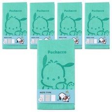 Sanrio 三麗鷗 手拿筆記本, 5個, 薄荷(帕恰狗)