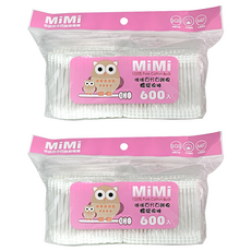 MiMi 咪咪螺旋棉棒 100%純棉 獨立包裝 安全衛生, 600支, 2包