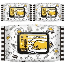 Aguchi 亞古奇 Sanrio 三麗鷗 蛋黃哥 手口柔濕巾 掀蓋型, 1入, 3包
