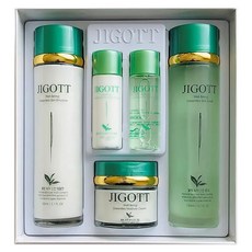 JIGOTT 綠茶保濕護膚五件組 (化妝水+乳液+面霜) 保濕補水 呵護肌膚 禮盒套裝, 1組