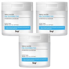 Snp Triple Water水潤去角質爽膚棉 135ml, 60片, 3罐