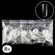 Lvia 橢圓形美甲片 3號 50p, 透明, 8個