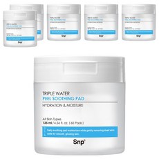Snp Triple Water水潤去角質爽膚棉 135ml, 60片, 6罐