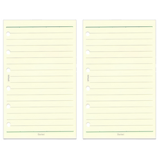 Raymay袖珍6.5mm橫格內頁 輕巧便攜 書寫流暢 適用於各種袖珍筆記本, 米白色, 2入