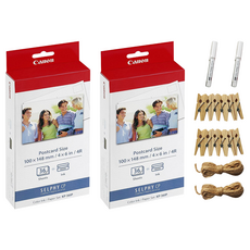 Canon 佳能 SELPHY 相紙 明信片尺寸 36張 KP-36IP + 照片掛繩 + Miffy筆 隨機出貨, 4X6, 2套