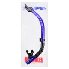 AQUATEC SN-400 防浪矽膠呼吸管 矽膠咬嘴 潛水設備CE認證, 藍色, 46cm