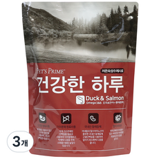 펫츠프라임 전연령용 강아지 건강한 하루 동애등에 사료 18p, 연어+오리, 3.6kg, 3개