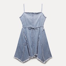 미쏘 여성용 프린지 미니 데님 원피스
