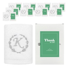 송월타월 카이저 세면타월 180g 40수 코마사 케이스 감사스티커, 화이트, 10개