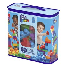 Mega Bloks 美高積木 大積木袋 60件組 藍色, 1組