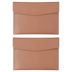 마르벨라 A4 고급 가죽 서류 보관 케이스, 라이트브라운, 2개