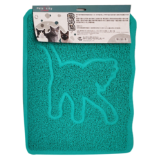 Pets city 寵物用落砂墊,貓印綠,有效減少貓砂帶出,柔軟舒適易清潔, 48 x 35cm, 1個