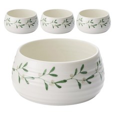 PORTmeIRION 波特玫琳恩 Sophie Conran 槲寄生配菜碗, 白+綠, 4個