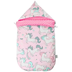 我家寶貝 嬰幼兒純棉防驚跳豆豆絨睡袋 加厚新生兒抱被 含保暖披肩 108*52cm