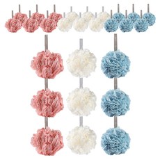 데이올리 플라워볼 샤워타월 3종 x 3p 세트 40g, 핑크, 블루, 화이트, 3세트