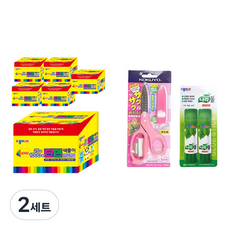 Jong I Nara 4000 1000張 單面色紙 6cm 6p + KOKUYO SAXA 附蓋剪刀 粉紅色 + Jong I Nara Nara膠水 15g x 2p, 2套, 25色
