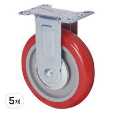 World Clean PVC 紅色固定型腳輪, 5個