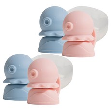 Firgi 幼兒用章魚造型袋裝食品吸嘴蓋 2款組, 2組, 粉色+藍色