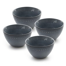 PRELUDE Capri陶瓷碗, 4個, 翡翠藍