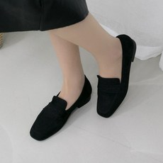 벨라노이 여성용 스웨이드 기모안감 발편한 페니 로퍼 2cm