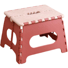 라온팩토리 심플 투톤 휴대용 접이식 미니의자 대, 핑크 + 레드, 1개