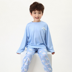 PremierFam 大耳狗兒童口袋蜜桃絨九分休閒上下衣套裝