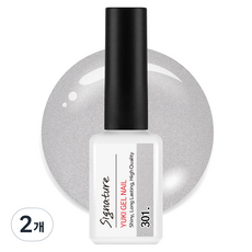 YUKI Signature美甲凝膠, No.301 Silk Metallic Silver, 2瓶, 7g
