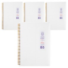 OXFORD 牛奶PP可撕式左翻線圈數學筆記本 B5 80張, 單一顏色, 4個