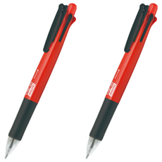 ZEBRA 斑馬牌 Clip-on Multi 螢光4色原子筆 0.7mm + 0.5mm 自動鉛筆組, 2套, 紅色