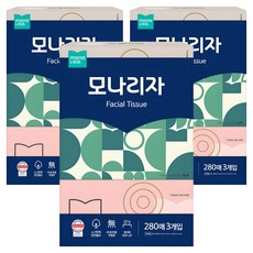 mona LISa. 天然紙漿美容面紙 2層, 3入, 3個