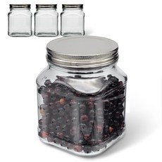mir 金屬蓋方形玻璃罐, 900ml, 4入