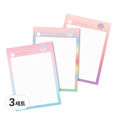 아이씨엘디자인 라인노트 패드 그라데이션 B5 3종 세트, 혼합색상, 3세트