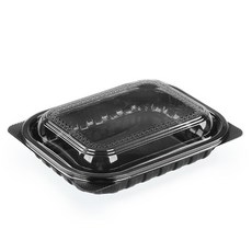 小菜沙拉容器 黑色 DS-205 300入 + 蓋子 300入, 1個, 300個