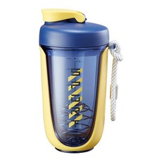 CMSH 可漾 撞色炫彩 健身/運動奶昔搖搖杯 Set 附攪拌球 590mL 豔陽黃, 1個