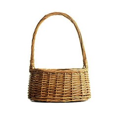 Garden in the City 藤編藺草單提把柳條籃, 單一顏色, 1個