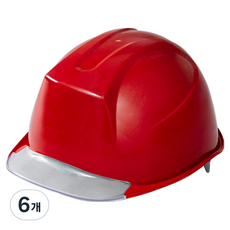 동명 공사장 머리보호 신투구형 투명창 안전모 DMS-M-3001(AM-841), 레드, 6개