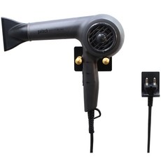 WANGEL 金屬免鑽孔吹風機架, 黑色 + 金色, 1個