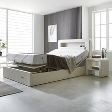 세진침대 벨리타 무중력 LED 모션베드 프레임 방문설치, 펄크림화이트