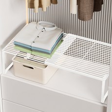 르벤아트 길이조절 옷장 선반 넓이 27~38cm x 폭 35cm x 높이 22cm, 화이트, 1개