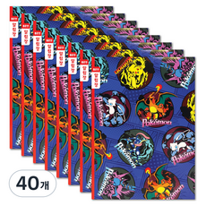 포켓몬 좁은칸 알림장 초등노트, 혼합색상, 40개