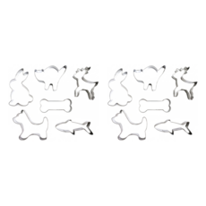 不鏽鋼動物造型餅乾模 造型模 6個, 銀色, 2組