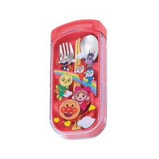 ANPANMAN 麵包超人 三件餐具組 15cm筷子, 湯匙+叉子+筷子, 粉紅色, 1組