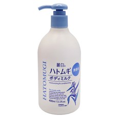 KUMANO 熊野油脂 麗白 薏仁身體乳 無香 400ml-保濕滋潤、清爽不黏膩，全家適用, 1瓶