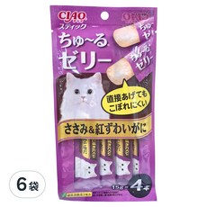 INABA 寒天肉泥, 雞肉 + 紅松葉蟹, 60g, 6袋