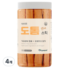 올가밀 강아지 말랑촉촉 도톰스틱, 400g, 4개, 연어