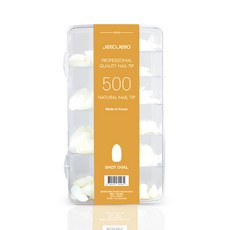 Jello Jello 人造美甲片 500p 套組, 短橢圓 自然色, 1個
