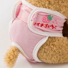 Market A 狗狗角色魔鬼氈生理褲 草莓, XL, 1個, 1入